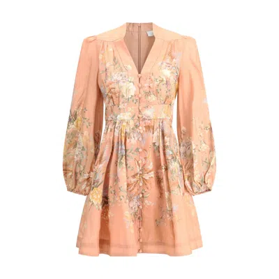 Zimmermann Mini Tallow Plunge Dres In Neutral
