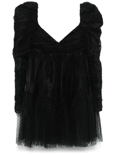 Zimmermann Ruched Mini Dress In Black - Black