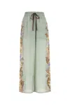 Zimmermann Mint Green Silk Coco Pyjama Pant In Green