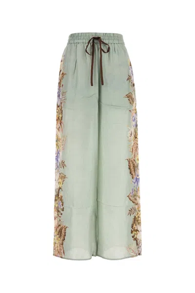 Zimmermann Mint Green Silk Coco Pyjama Pant