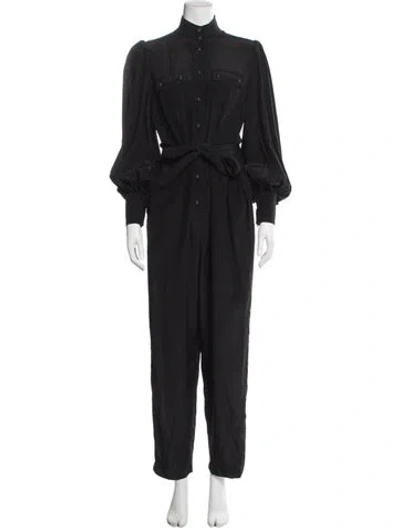 Pre-owned Zimmermann Mock Neck Jumpsuit In Black