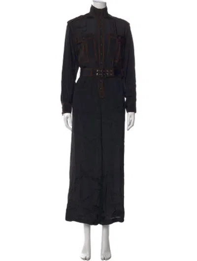Pre-owned Zimmermann Mock Neck Jumpsuit In Black