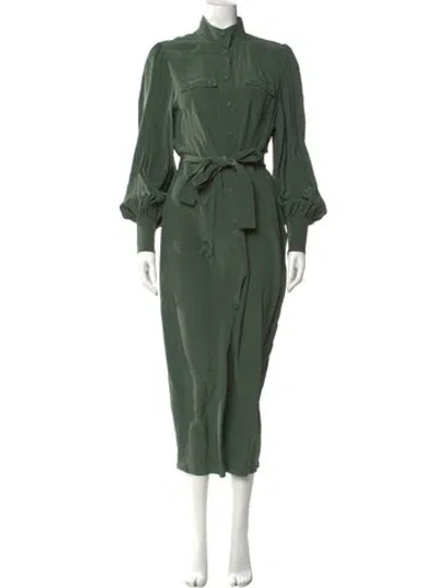 Pre-owned Zimmermann Mock Neck Jumpsuit In Green