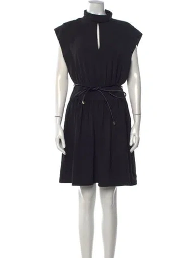 Pre-owned Zimmermann Mock Neck Knee-length Dress In Black