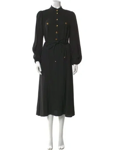 Pre-owned Zimmermann Mock Neck Long Dress In Black