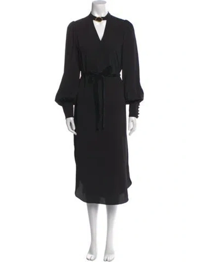 Pre-owned Zimmermann Mock Neck Long Dress In Black