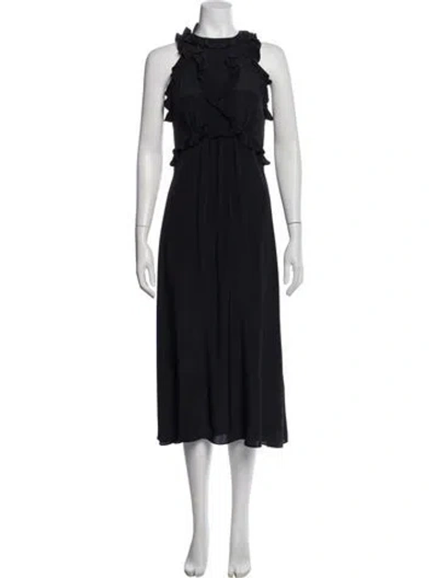Pre-owned Zimmermann Mock Neck Long Dress In Black