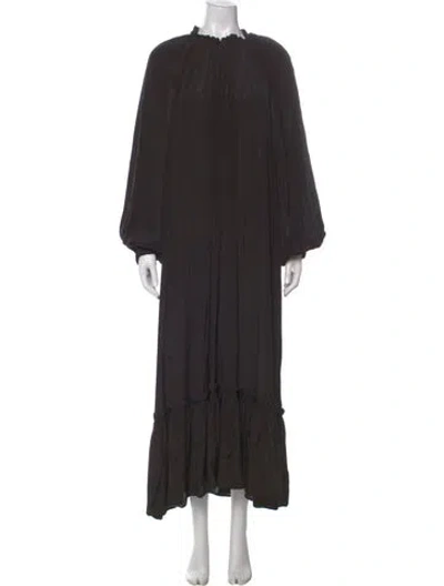 Pre-owned Zimmermann Mock Neck Long Dress In Black