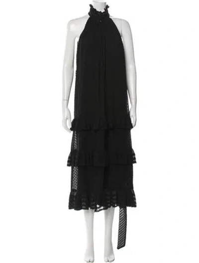 Pre-owned Zimmermann Mock Neck Long Dress In Blue