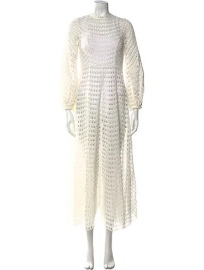 Pre-owned Zimmermann Mock Neck Long Dress In Neutral