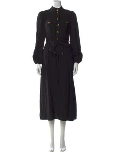 Pre-owned Zimmermann Mock Neck Long Dress W/ Tags In Black