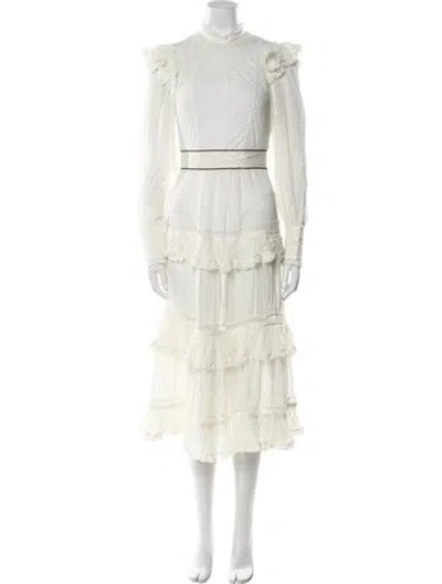 Pre-owned Zimmermann Mock Neck Long Dress W/ Tags In White