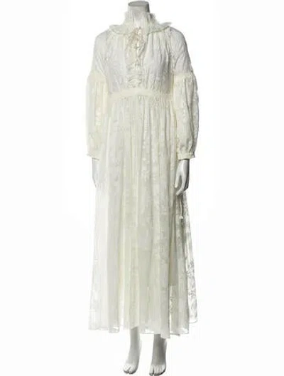 Pre-owned Zimmermann Mock Neck Long Dress W/ Tags In White