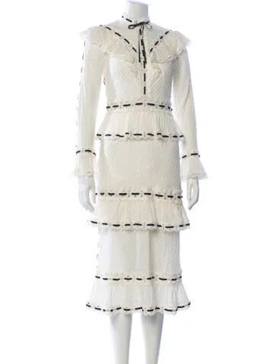 Pre-owned Zimmermann Mock Neck Long Dress In White