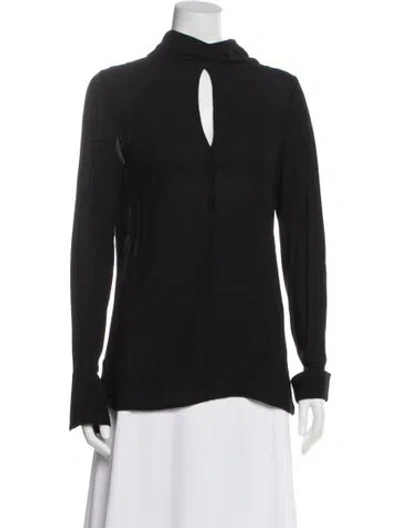 Pre-owned Zimmermann Mock Neck Long Sleeve Blouse In Gray