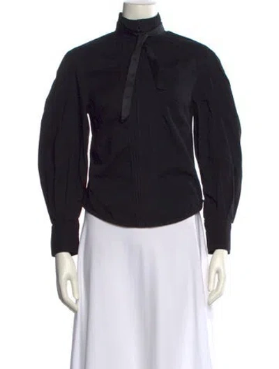 Pre-owned Zimmermann Mock Neck Long Sleeve Sweatshirt In Black