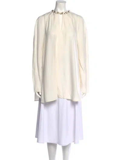 Pre-owned Zimmermann Mock Neck Long Sleeve Tunic W/ Tags In Neutral