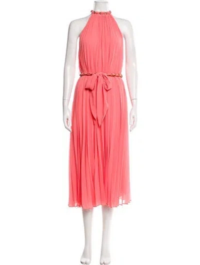 Pre-owned Zimmermann Mock Neck Midi Length Dress W/ Tags In Pink