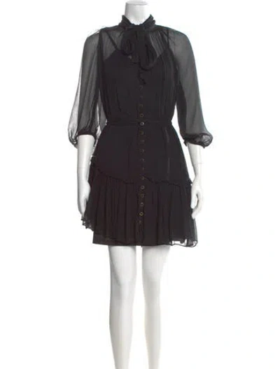 Pre-owned Zimmermann Mock Neck Mini Dress In Black