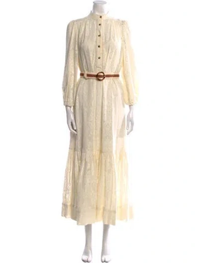 Pre-owned Zimmermann Mock Neck Mini Dress In Neutral