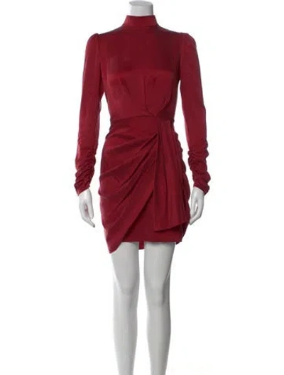 Pre-owned Zimmermann Mock Neck Mini Dress In Red