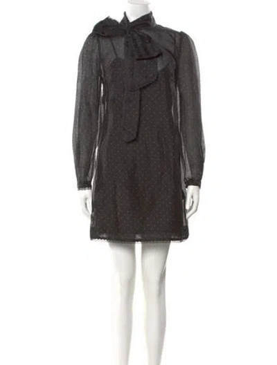 Pre-owned Zimmermann Mock Neck Mini Dress W/ Tags In Black