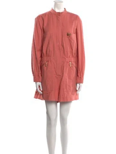 Pre-owned Zimmermann Mock Neck Romper In Pink