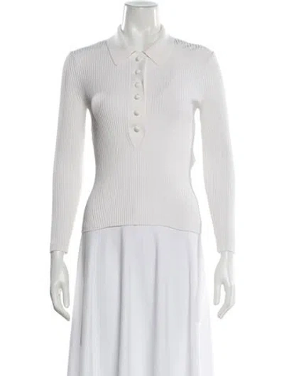Pre-owned Zimmermann Mock Neck Sweater In White
