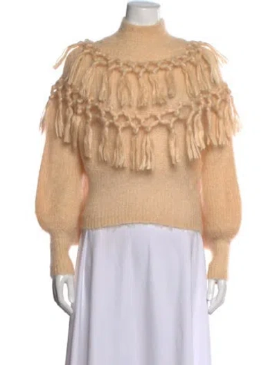 Pre-owned Zimmermann Mohair Mock Neck Sweater In Neutrals