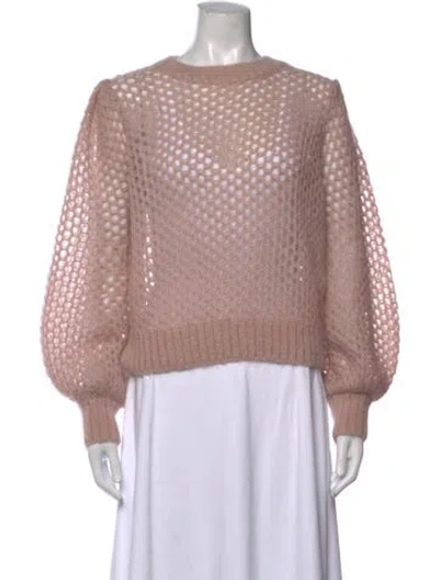 Pre-owned Zimmermann Mohair Patterned Sweater In Pink