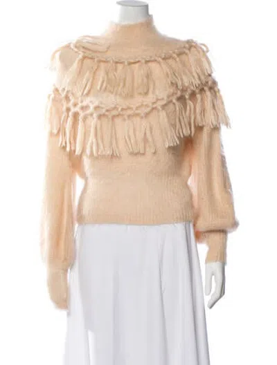 Pre-owned Zimmermann Mohair Turtleneck Sweater In Neutrals
