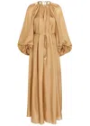 Zimmermann Silk Mini Dress With Billow Sleeves And Adjustable Chain In Nude