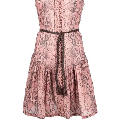 Zimmermann Moonshine Tied Mini Dress In Pink