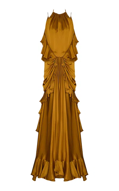 Zimmermann Motion Draped Maxi Dress In Multi