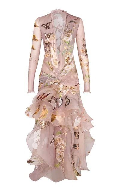 Zimmermann Motion Flounce Maxi Dress In Pink
