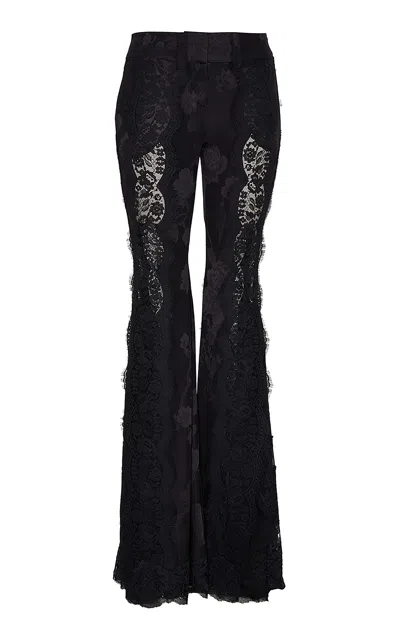 Zimmermann Motion Lace Flare Cotton Pants In Black