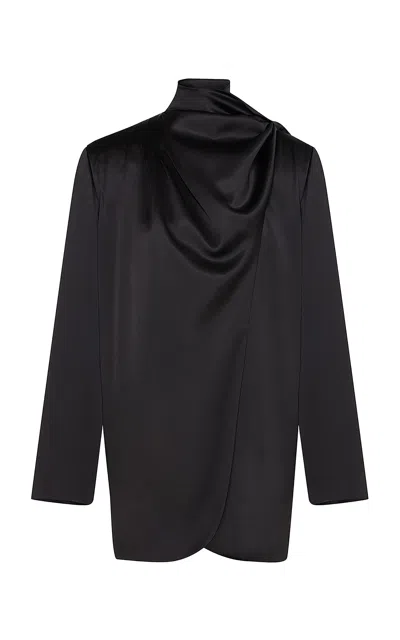 Zimmermann Motion Satin Draped Jacket In Black