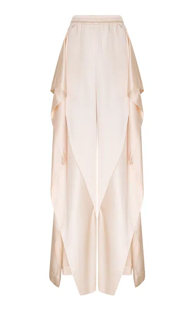 Zimmermann Motion Satin Draped Pants In Pink
