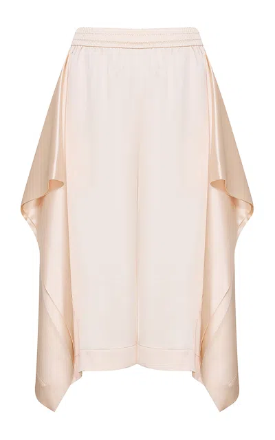 Zimmermann Motion Satin Draped Shorts In Pink