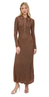 Zimmermann Mouline Midi Dress Chocolate Multi In Brown