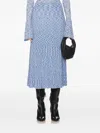 Zimmermann Mouline Pleated Midi Skirt In Blue