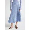 Zimmermann Mouline Rib Midi Sweater Skirt In Blue