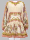 Zimmermann Womens Chartreuse Scarf Floral Indra Floral-print Cotton And Silk-blend Mini Dress In Multi