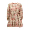 Zimmermann Daylight Mini Wrap Frill Dress Stamp Floral Sage In Multi