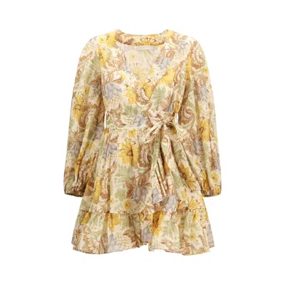 Zimmermann Multicolor Cotton Casual Women's Dress In Neutral