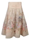 Zimmermann Multicolor Floral Midi Skirt