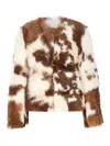 Zimmermann Animal Print Faux Fur Long Sleeve Jacket In Brown