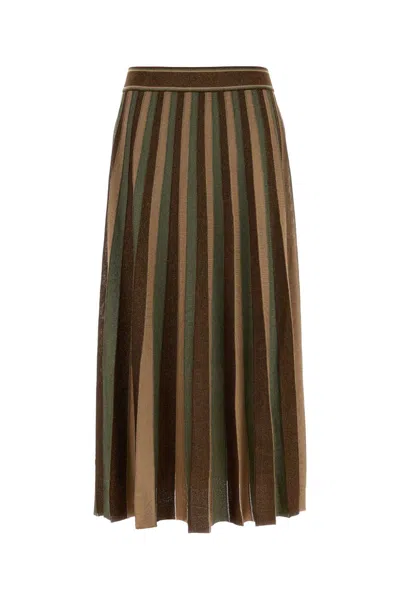 Zimmermann Multicolor Knit Hypnotic Skirt In Brown