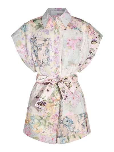 Zimmermann Halliday Cuffed Playsuit In White