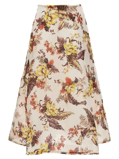 ZIMMERMANN WOMEN MULTICOLOR MATCHMAKER FLORAL FLARE SKIRT, 31 LUXURY SKIRTS FOR WOMEN DARVEYS